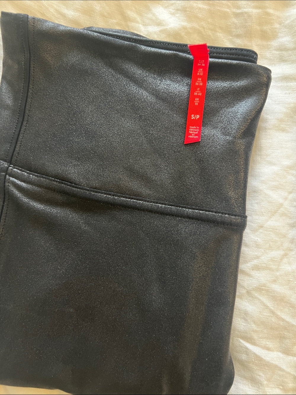 SPANX Black High-Waist Faux-Leather Leggings